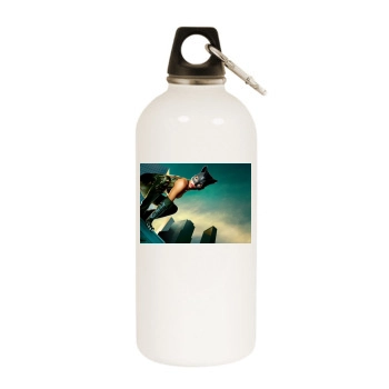 Halle Berry White Water Bottle With Carabiner