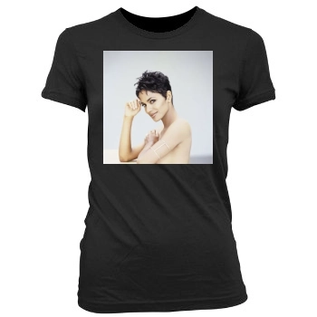 Halle Berry Women's Junior Cut Crewneck T-Shirt