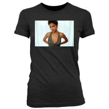 Halle Berry Women's Junior Cut Crewneck T-Shirt