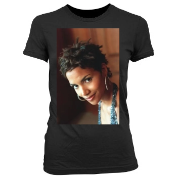 Halle Berry Women's Junior Cut Crewneck T-Shirt