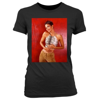 Halle Berry Women's Junior Cut Crewneck T-Shirt