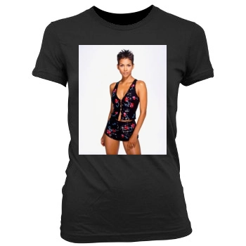 Halle Berry Women's Junior Cut Crewneck T-Shirt