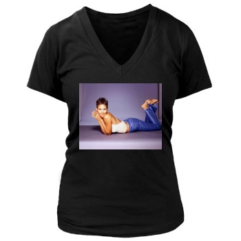 Halle Berry Women's Deep V-Neck TShirt