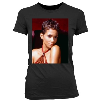 Halle Berry Women's Junior Cut Crewneck T-Shirt