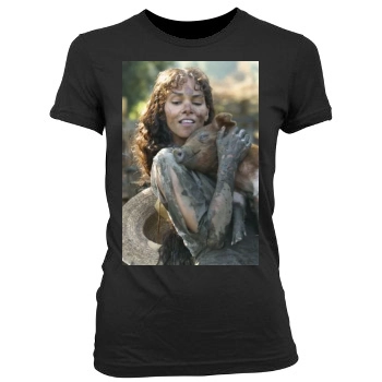 Halle Berry Women's Junior Cut Crewneck T-Shirt