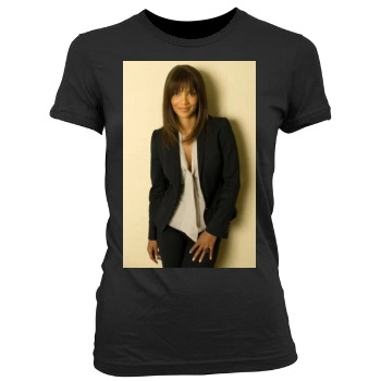 Halle Berry Women's Junior Cut Crewneck T-Shirt