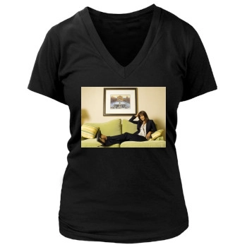 Halle Berry Women's Deep V-Neck TShirt