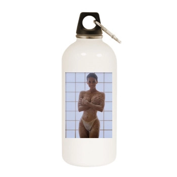 Halle Berry White Water Bottle With Carabiner