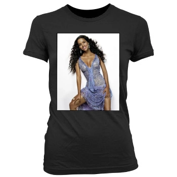 Halle Berry Women's Junior Cut Crewneck T-Shirt