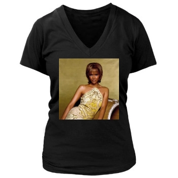 Halle Berry Women's Deep V-Neck TShirt