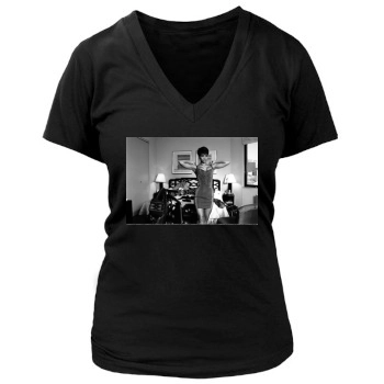 Halle Berry Women's Deep V-Neck TShirt