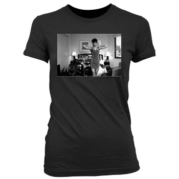 Halle Berry Women's Junior Cut Crewneck T-Shirt