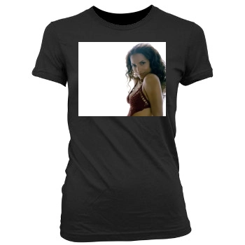 Halle Berry Women's Junior Cut Crewneck T-Shirt