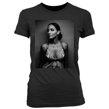 Halle Berry Women's Junior Cut Crewneck T-Shirt