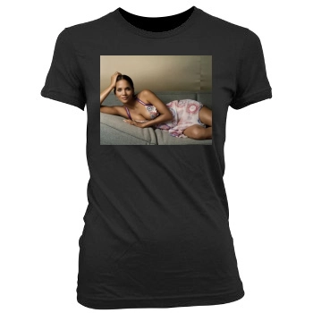 Halle Berry Women's Junior Cut Crewneck T-Shirt