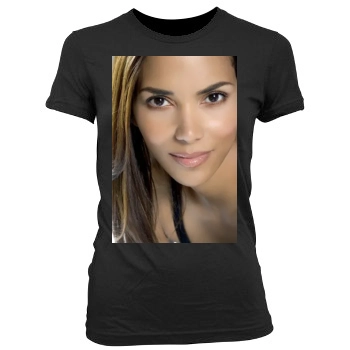 Halle Berry Women's Junior Cut Crewneck T-Shirt