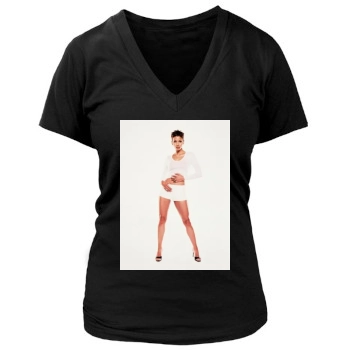 Halle Berry Women's Deep V-Neck TShirt