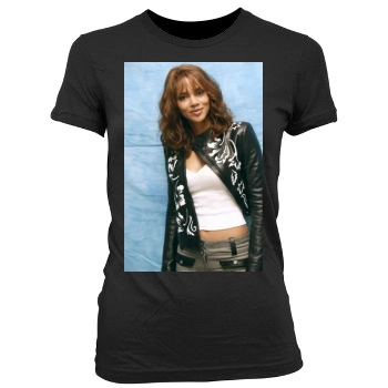 Halle Berry Women's Junior Cut Crewneck T-Shirt