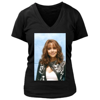 Halle Berry Women's Deep V-Neck TShirt