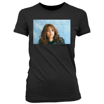 Halle Berry Women's Junior Cut Crewneck T-Shirt