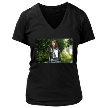 Halle Berry Women's Deep V-Neck TShirt