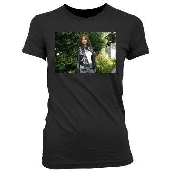 Halle Berry Women's Junior Cut Crewneck T-Shirt