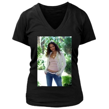 Halle Berry Women's Deep V-Neck TShirt