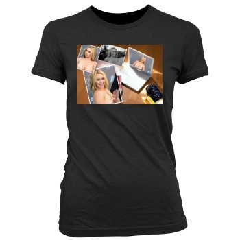 Hayden Panettiere Women's Junior Cut Crewneck T-Shirt