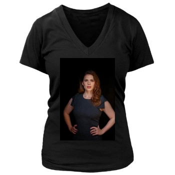 Hayley Atwell Women's Deep V-Neck TShirt