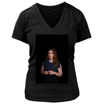 Hayley Atwell Women's Deep V-Neck TShirt