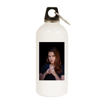 Hayley Atwell White Water Bottle With Carabiner