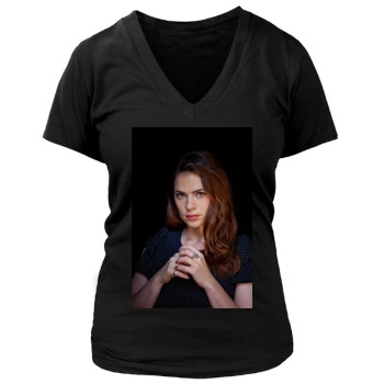 Hayley Atwell Women's Deep V-Neck TShirt