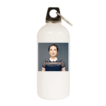 Hayley Atwell White Water Bottle With Carabiner