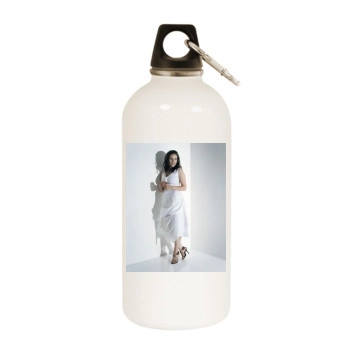 Hayley Atwell White Water Bottle With Carabiner