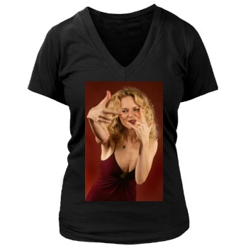 Heather Graham Women's Deep V-Neck TShirt