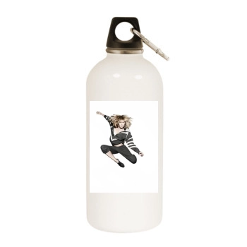 Heidi Klum White Water Bottle With Carabiner