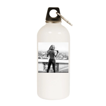 Heidi Klum White Water Bottle With Carabiner