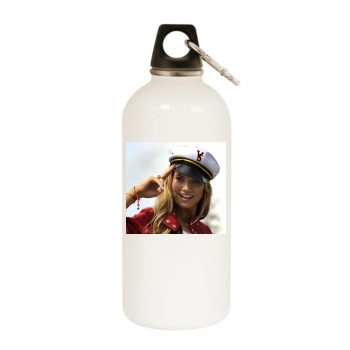 Heidi Klum White Water Bottle With Carabiner