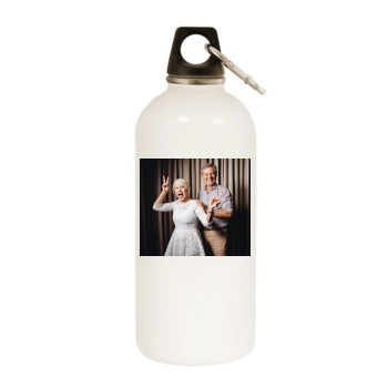 Helen Mirren White Water Bottle With Carabiner