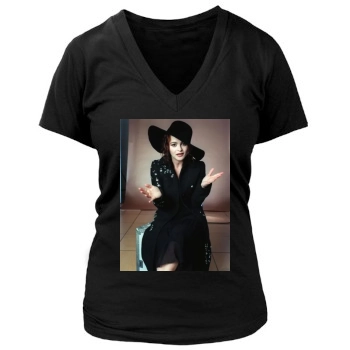 Helena Bonham Carter Women's Deep V-Neck TShirt