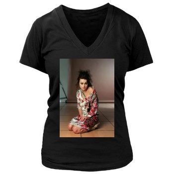 Helena Bonham Carter Women's Deep V-Neck TShirt