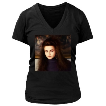 Helena Bonham Carter Women's Deep V-Neck TShirt