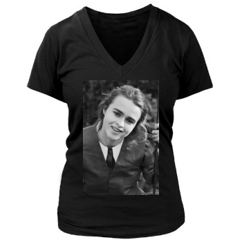 Helena Bonham Carter Women's Deep V-Neck TShirt