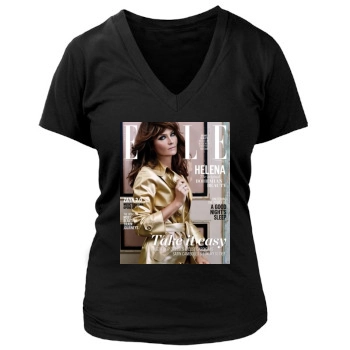 Helena Christensen Women's Deep V-Neck TShirt