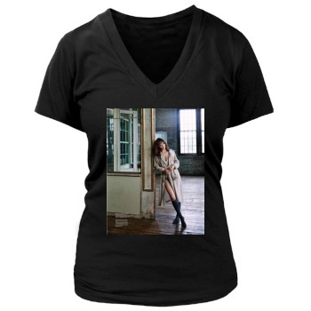 Helena Christensen Women's Deep V-Neck TShirt