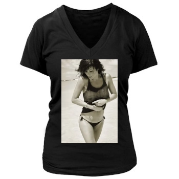 Helena Christensen Women's Deep V-Neck TShirt