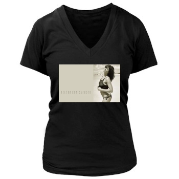 Helena Christensen Women's Deep V-Neck TShirt