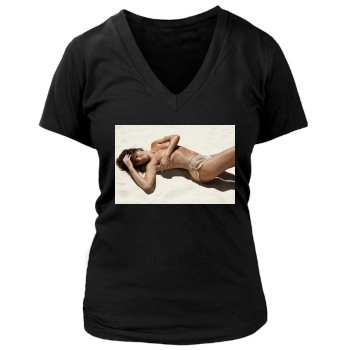 Helena Christensen Women's Deep V-Neck TShirt