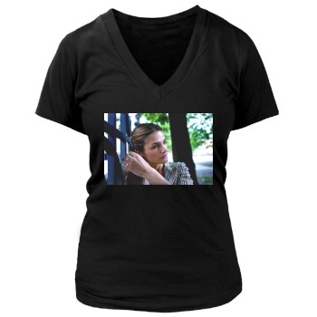 Helena Christensen Women's Deep V-Neck TShirt