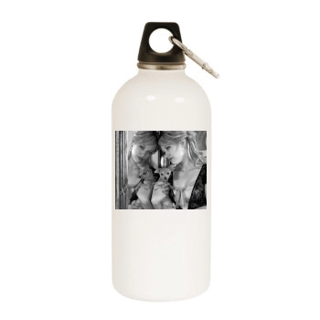 Hilary Duff White Water Bottle With Carabiner